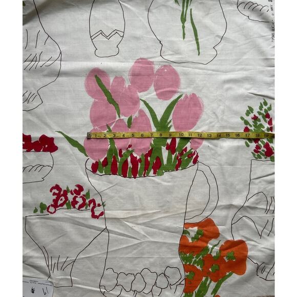 Brunschwig & Fils "Port Lligat" fabric flowers vintage swatch 28 x 32 - Picture 2 of 7